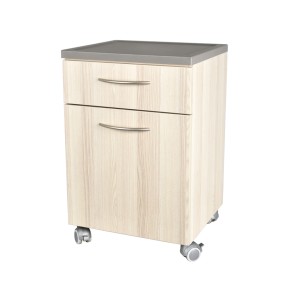 COMODINO con cassetto - beige striato