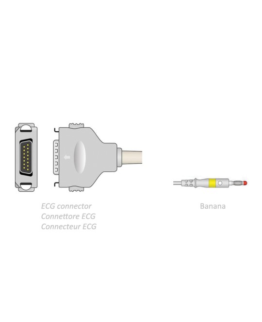 CAVO PAZIENTE ECG 2,2 m - banana - compatibile Fukuda Denshi