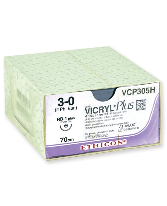 SUTURA ASSORBIBILE ETHICON VICRYL PLUS - 3/0 ago 17 mm