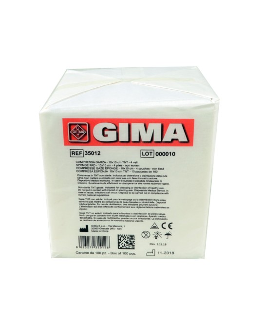 COMPRESSA GARZA 10x10cm TNT - 10 pacchi da 100