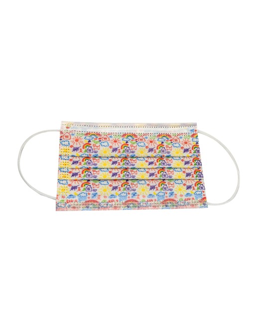 GISAFE MASCHERINA CHIRURGICA FILTRANTE 98% 3 VELI tipo IIR con elastici - pediatrica - cartoon - flowpack