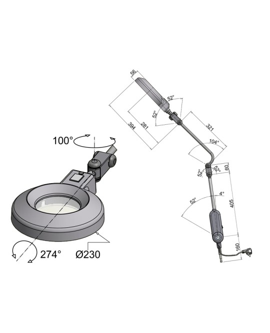 LAMPADA CON LENTE GIMANORD LED - da tavolo