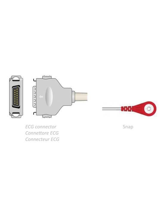 CAVO PAZIENTE ECG 2,2 m - snap - compatibile Fukuda Denshi