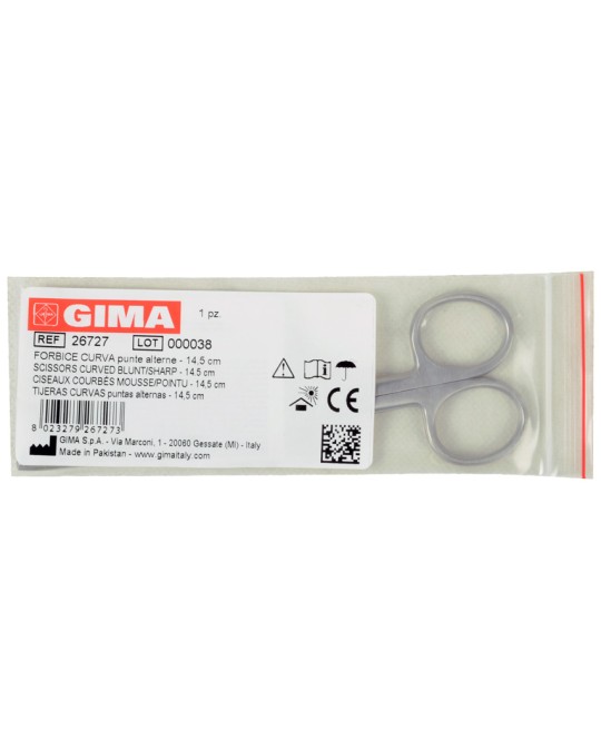 FORBICE CURVA punte alterne - 14,5 cm