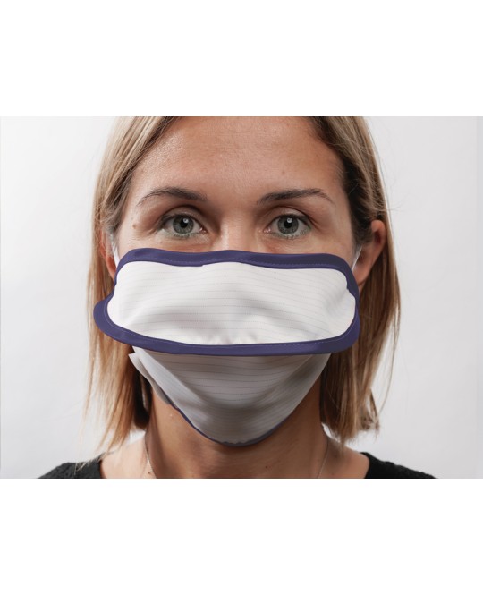 MASCHERINA RIUTILIZZABILE MYCROCLEAN BFE 99,8% - bianca/blu