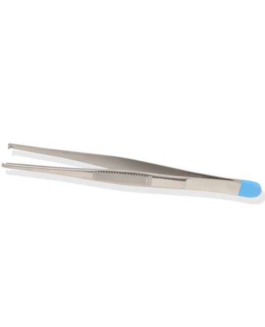 PINZA MEDICAZIONE CHIRURGICA STERILE - retta - 13 cm, 1x2 denti