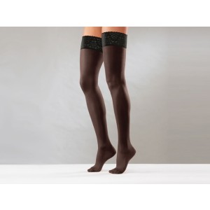 CALZA AUTOREGGENTE - S - media compressione - nera