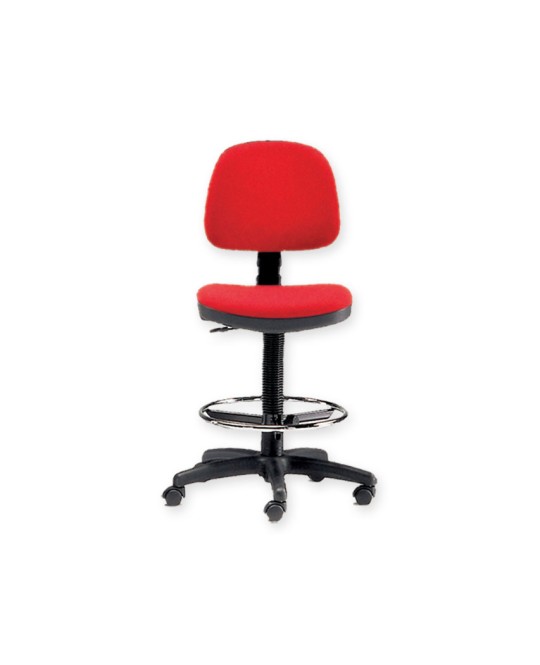 SGABELLO con schienale ed anello - rosso