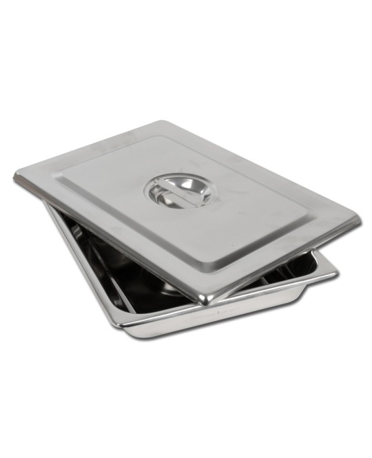 VASSOIO+COPERCHIO INOX 355x254x50 mm