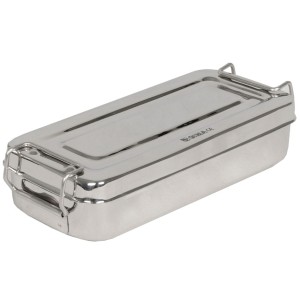 SCATOLA INOX 18x8x4cm - con manici
