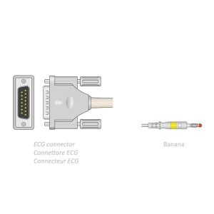 CAVO PAZIENTE ECG 2,2 m - banana - compatibile Camina, Colson, ST, altri