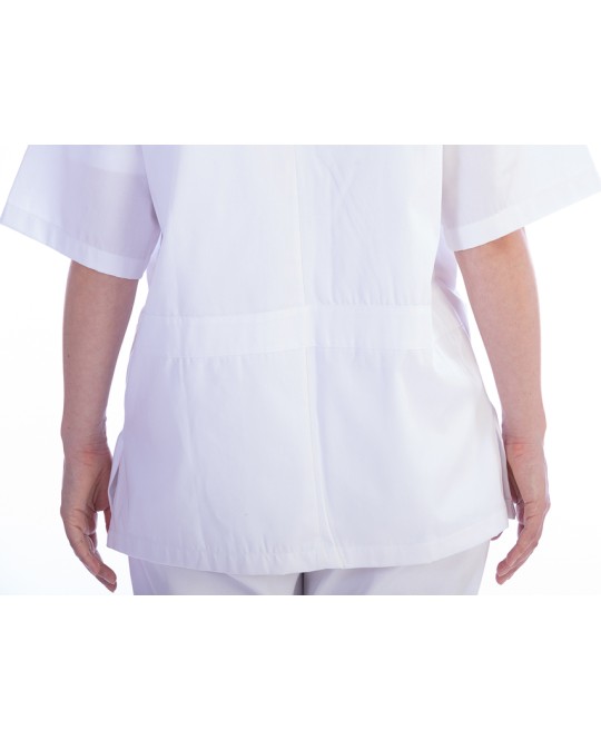 CASACCA CON BOTTONI-cotone/pol.-donna L bianca