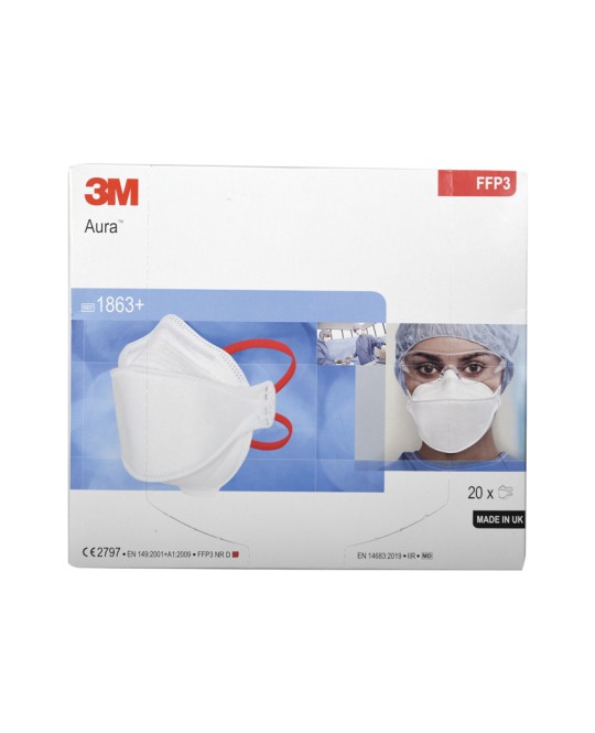 3M AURA 1863+ MASCHERINA RESPIRATORIA FFP3 IIR