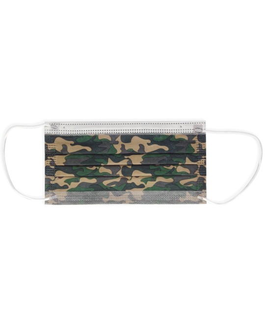 GISAFE MASCHERINA CHIRURGICA FILTRANTE 98% 3 VELI tipo IIR con elastici - adulti - militare - flowpack