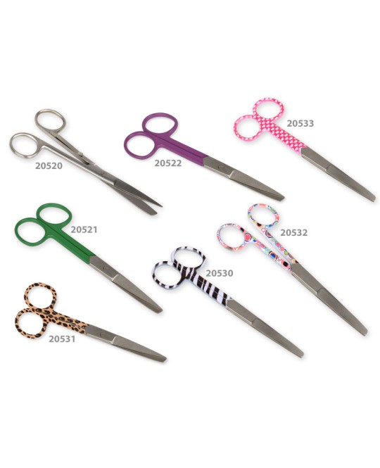 FORBICI RETTE PUNTE ALTERNE - anelli viola - 14 cm
