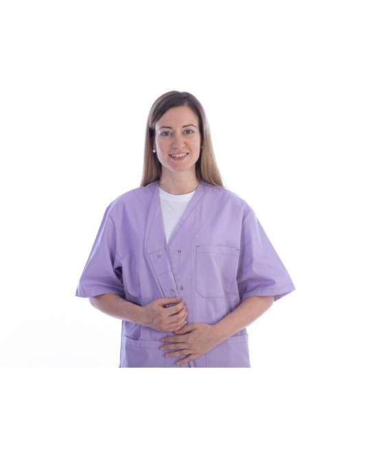 CASACCA CON BOTTONI-cotone/pol.-donna XS viola