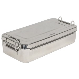 SCATOLA INOX 25x12,5x4,6cm - con manici