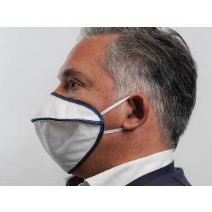 MASCHERINA RIUTILIZZABILE MYCROCLEAN BFE 99,8% - doppio strato, bianca/blu