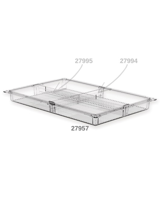 CASSETTO ISO PLASTICA TRASPARENTE 600x400x50 mm - chiuso