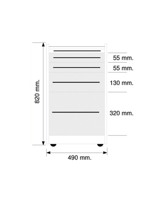 CASSETTIERA MOBILE GE414 4 cassetti 49 cm - colore a scelta