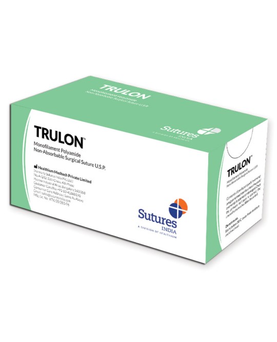 SUTURA NON ASS. TRULON calibro 6/0, curva 3/8, ago 16 mm - 45 cm - nero