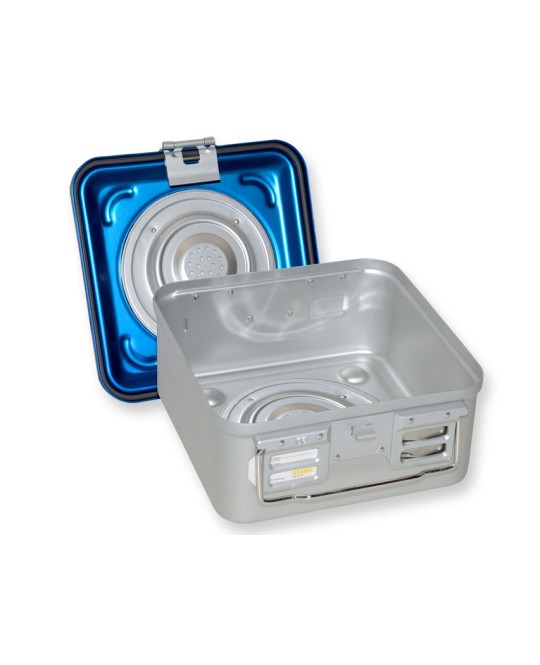 CONTAINER CON VALVOLA piccolo h135 mm - blu forato