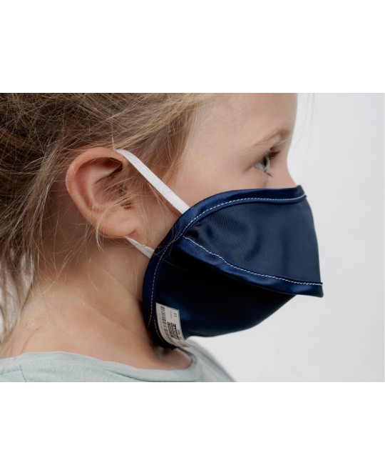 MASCHERINA RIUTILIZZABILE MYCROCLEAN KID BFE 99,8% - blu/blu