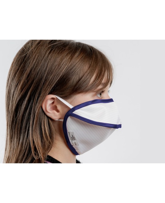 MASCHERINA RIUTILIZZABILE MYCROCLEAN JUNIOR/ ADULTI SMALL BFE 99,8% - bianca/blu
