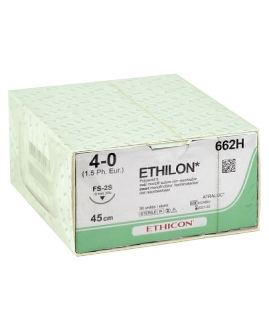 SUTURA MONOFILAMENTO ETHICON ETHILON - 4/0 ago 19 mm