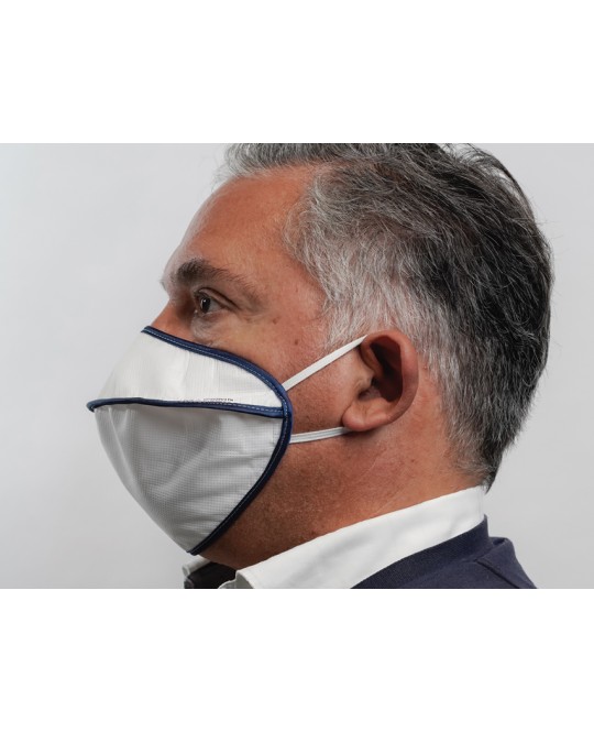 MASCHERINA RIUTILIZZABILE MYCROCLEAN BFE 99,8% - doppio strato, bianca/blu - con nasello