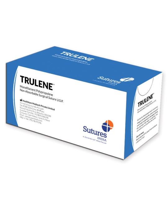SUTURA NON ASS. TRULENE calibro 6/0, curva 3/8, ago 13 mm - 45 cm - blu