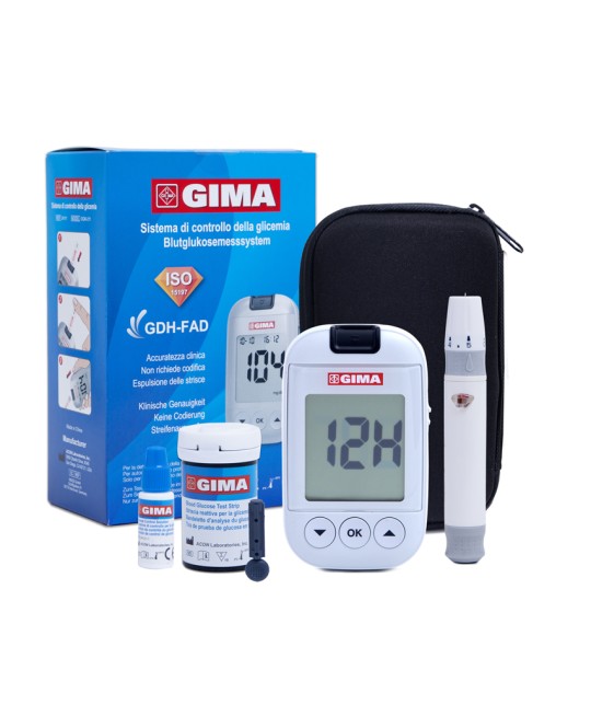 KIT COMPLETO GLUCOMETRO GIMA mg/dl - IT, DE, GR, Arabo