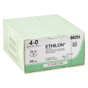 SUTURA MONOFILAMENTO ETHICON ETHILON - 4/0 ago 19 mm