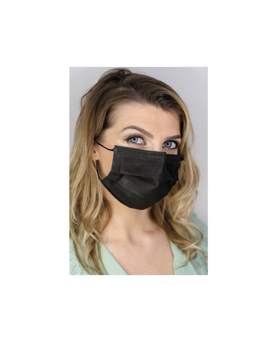PREMIUM MASCHERINA CHIRURGICA FILTRANTE 98% 3 VELI tipo II con elastici - adulti - nera