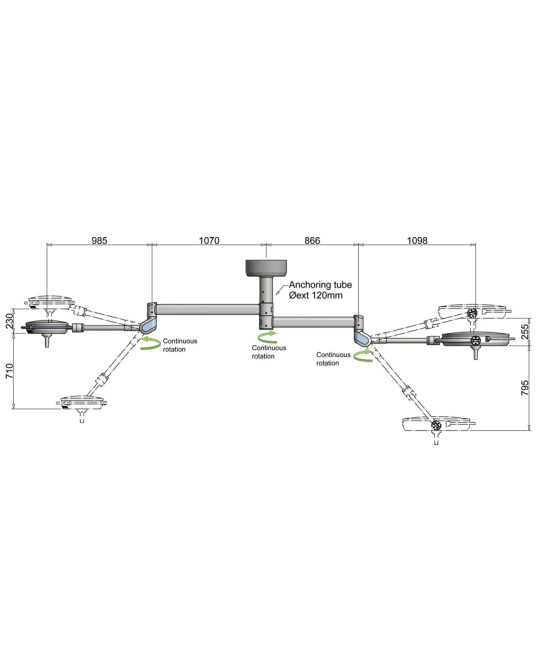 PENTALED 63N+30N LAMPADA OPERATORIA - doppia a soffitto