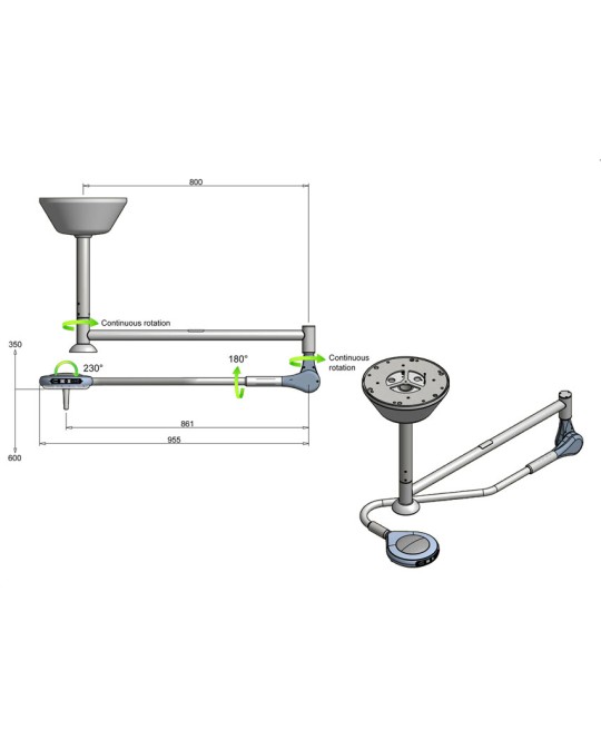 LAMPADA OPERATORIA SATURNO A LED - a soffitto