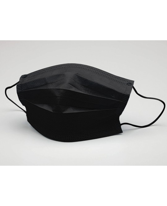 GISAFE MASCHERINA CHIRURGICA FILTRANTE 98% 3 VELI tipo IIR con elastici - adulti - nera - scatola