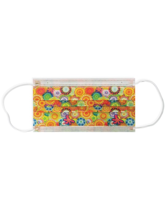 GISAFE MASCHERINA CHIRURGICA FILTRANTE 98% 3 VELI tipo IIR con elastici - adulti - colors - flowpack