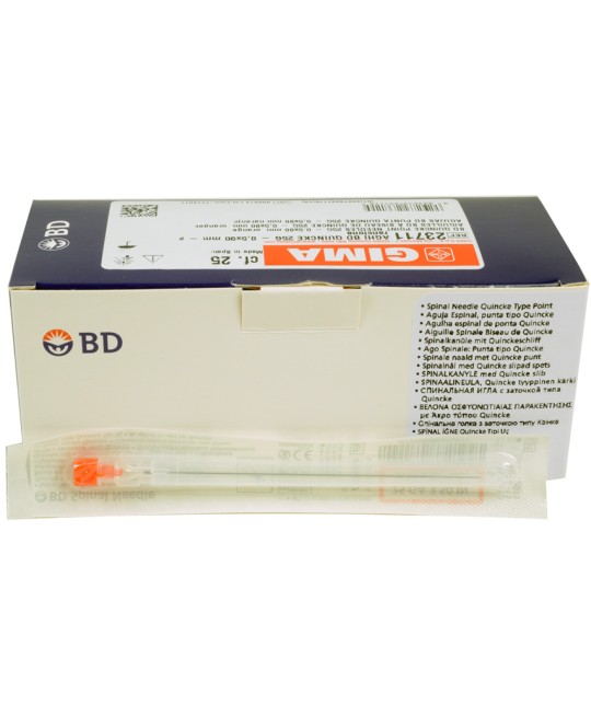 AGHI BD QUINCKE 25G - 0,5x90 mm - arancione