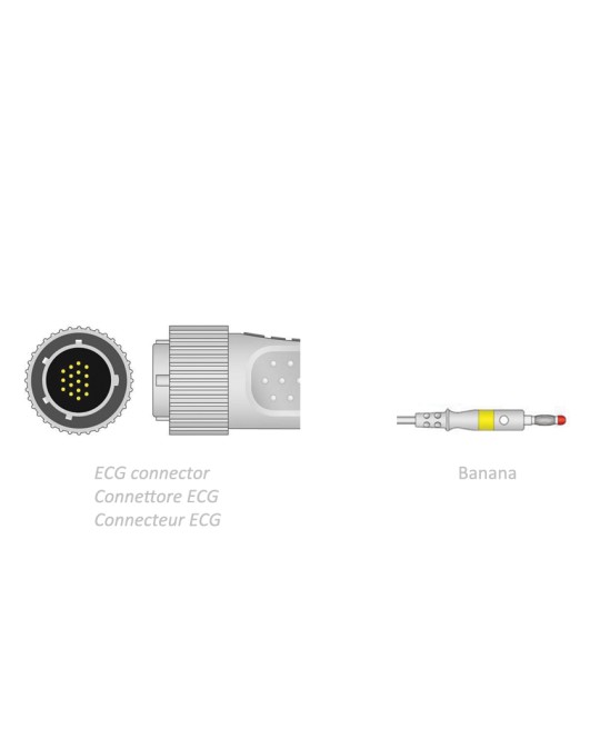 CAVO PAZIENTE ECG 2,2 m - banana - compatibile Cardioline