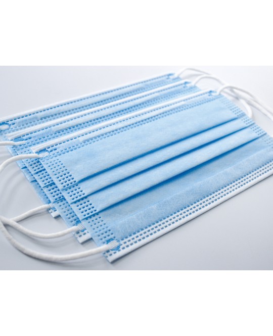 GISAFE MASCHERINA CHIRURGICA FILTRANTE 98% 3 VELI tipo IIR con elastici - adulti - azzurra - scatola