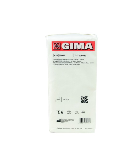 COMPRESSA GARZA 10x10cm cotone - 10 pacchi da 100