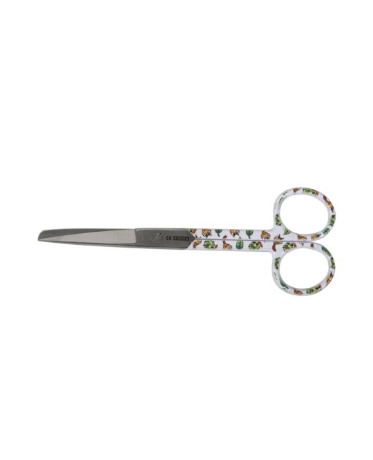 FORBICI IN ACCIAIO INOX RETTE PUNTE ALTERNE - fantasia bruco - 14 cm