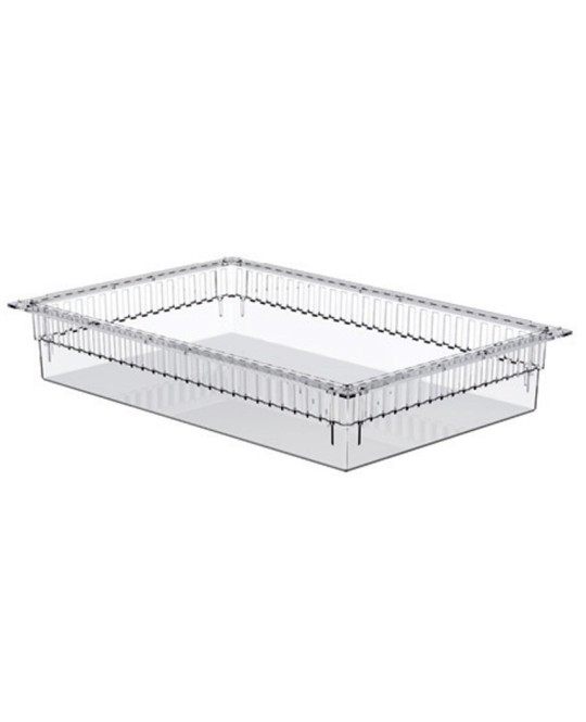 CASSETTO ISO PLASTICA TRASPARENTE 600x400x100 mm - aperto