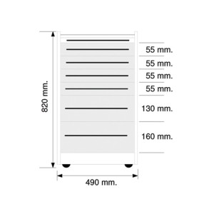 CASSETTIERA MOBILE GE419 6 cassetti 49 cm - bianca