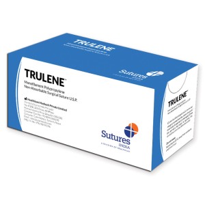 SUTURA NON ASS. TRULENE calibro 1, curva 1/2, ago 30 mm - 70 cm - blu
