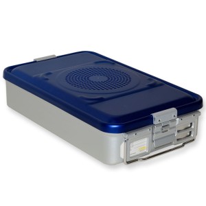 CONTAINER CON FILTRO medio h100 mm - blu forato