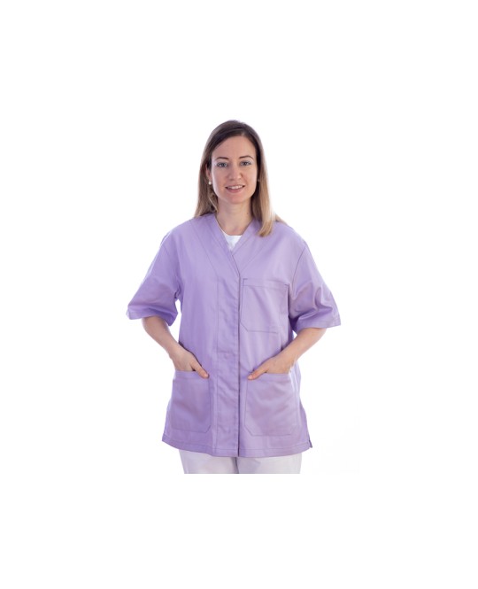 CASACCA CON BOTTONI-cotone/pol.-donna XS viola