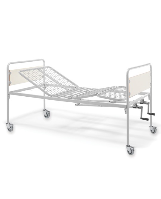 LETTO A TRE SEZIONI - 2 manovelle - con ruote