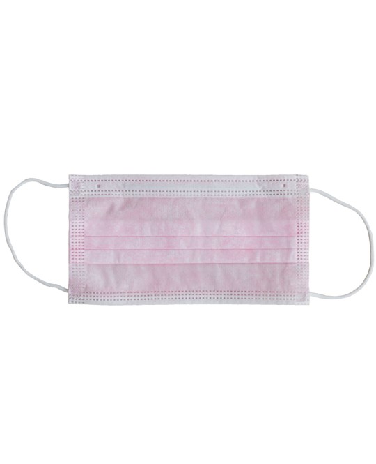 GISAFE MASCHERINA CHIRURGICA FILTRANTE 98% 3 VELI tipo IIR con elastici - adulti - rosa - flowpack